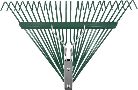 Zenport J2424 Leaf Rake with Deluxe Spring, 24-Tine, Rake Head Only, Green