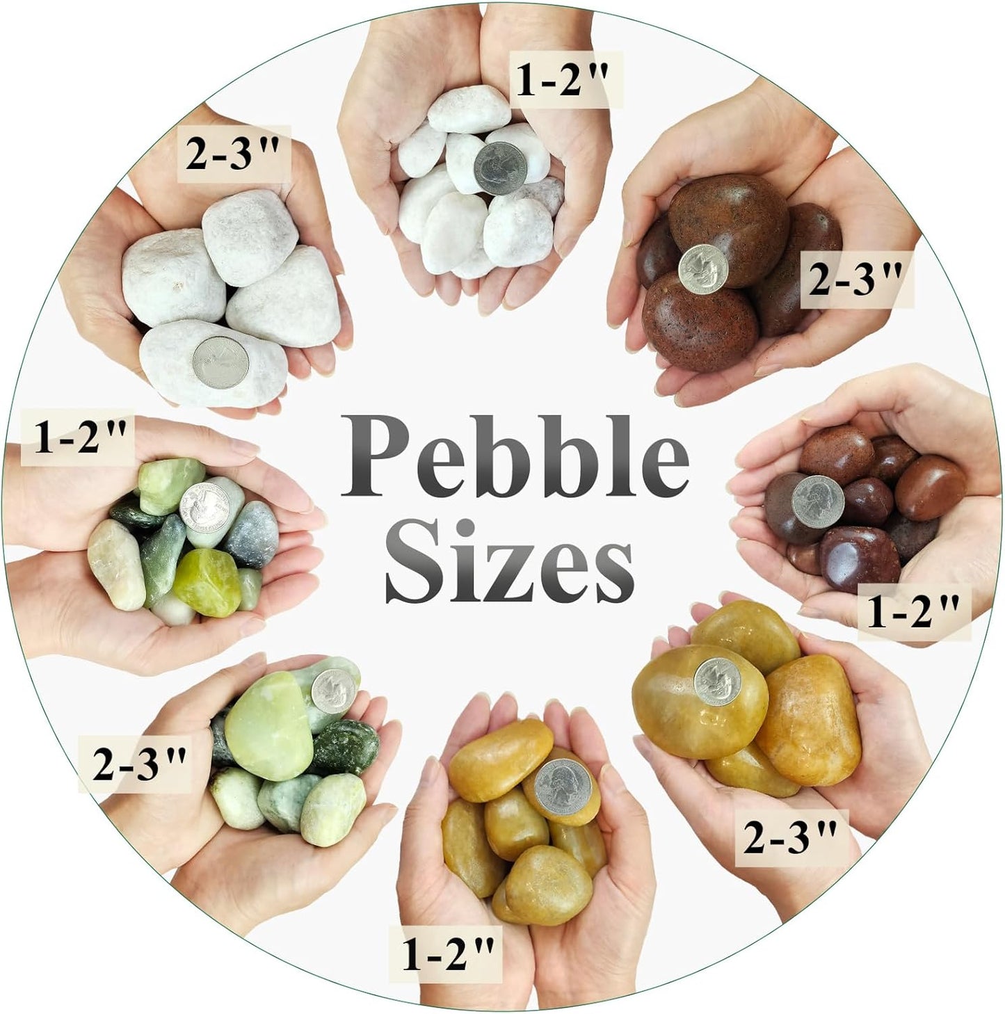 10 lbs Yellow River Rocks, 1-2 Inch Polished Pebbles for Indoor Plants, Decorative Rocks Stones for Landscaping, Vases, Aquariums, Fountains, Pathways, Backyard and Garden