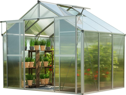 Greenhouse Topas 3 Aluminum Frame 7.4 x 6.4 ft with Approx. 8 mm Polycarbonate Panels