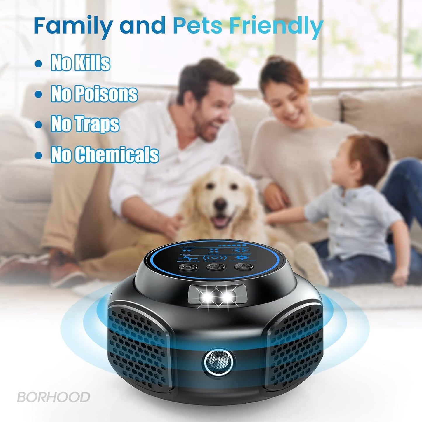 Ultrasonic Pest Repellent Plug in, Indoor Pest Rodent Control for Mouse Mice Rat Squirrel Bat Roach Spider Ant Bug, Electronic Repelling Device Mouse Traps for House Kitchen Garage Basement