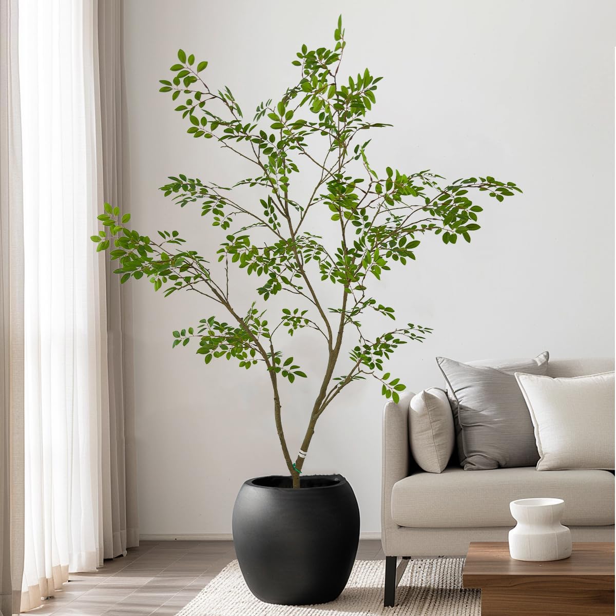 Artificial Elm Tree Faux Elm Tree 6ft Tall Fake Plant in Pot Fake Silk Tree Faux Plants Indoor
