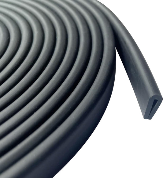 Rubber Edge Trim, 1/16" U Channel Edge Trim, EPDM Edge Protector, Length 20Ft, U Shaped Gasket, Black Color, Edge Protector for Sheet Metal
