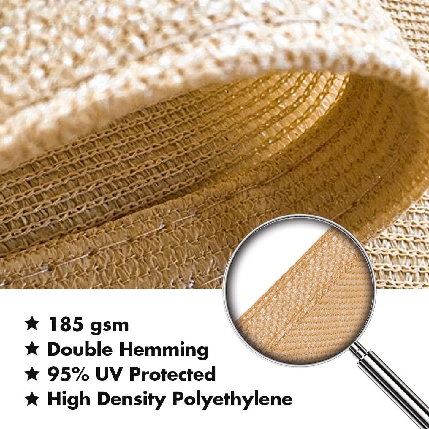 KANAGAWA 6'X14' Sand Custom Size Sun Shade Sail Rectangle UV Block Canopy Cover for Patio Backyard Lawn Garden Outdoor (Customized Available)