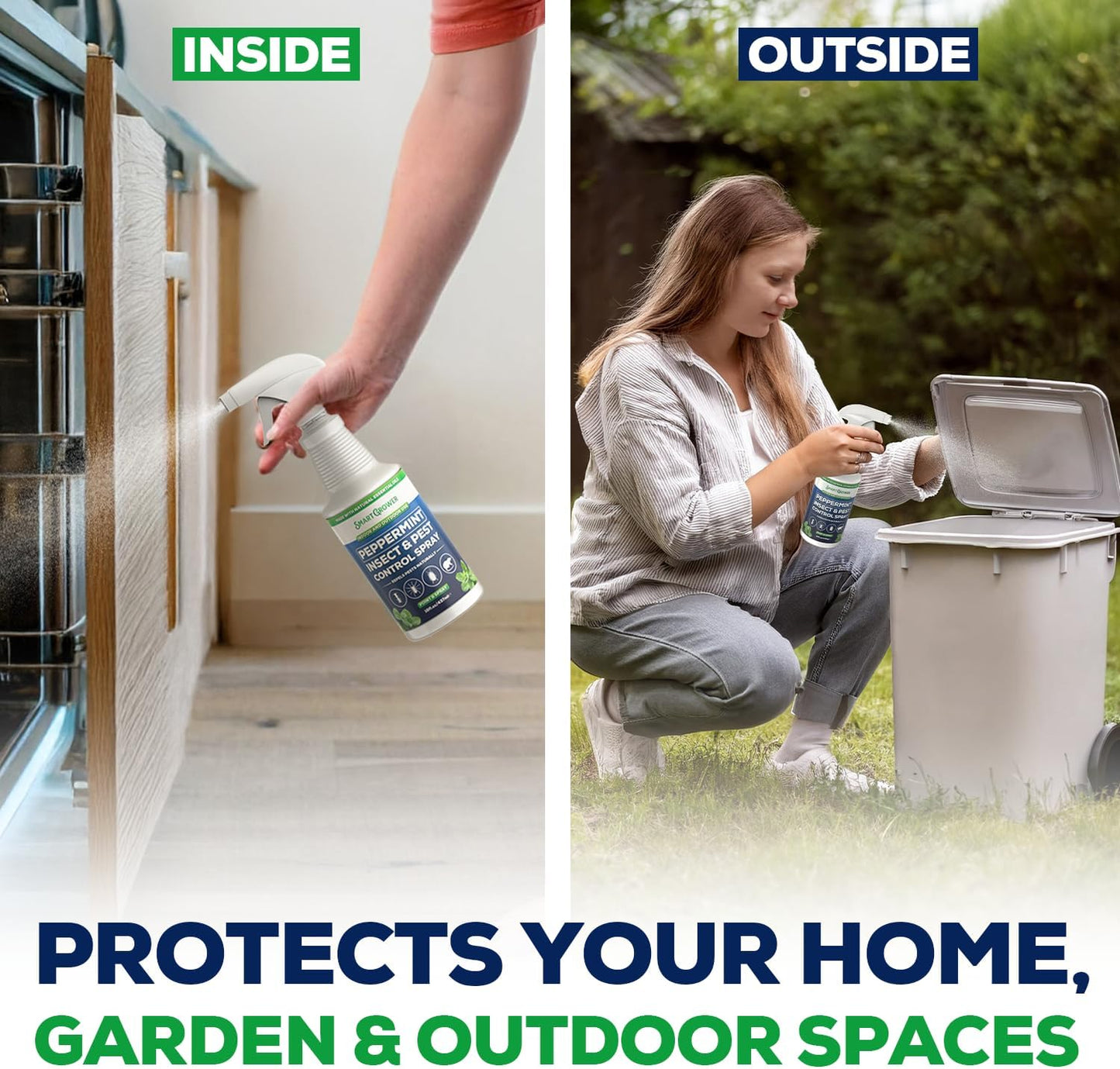 All Natural Peppermint Oil Insect & Pest Control Spray Repels Mice, Spiders, Ants, for Home, Indoor, Outdoor, Garden Maximum Strength Smart Grower Ready to Use 16 FL OZ