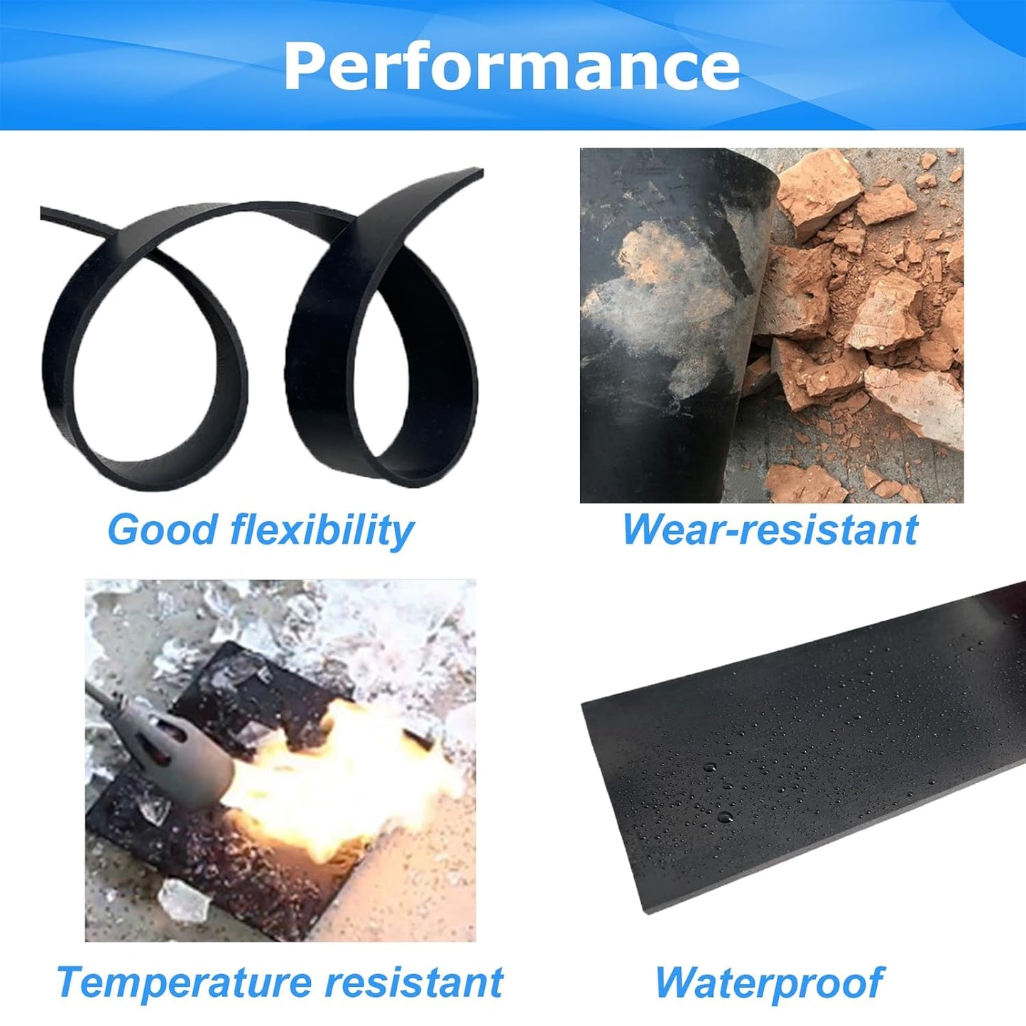 Solid Rubber Sheets,Rolls & Strips 1/4 (.25)" Thick X 1" Wide X 10'Long, Solid Rubber Strips for DIY Gaskets Crafts Pads Sealing Abrasion Supports Flooring Protection Warehouse