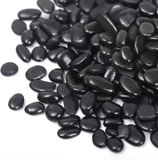 10LB Black Pebbles for Indoor Plants, Vases, Succulent, 3/8 Inch Small Black Rocks for Plants, Polished & Decorative