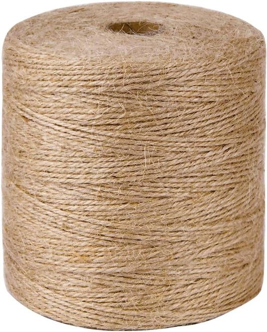 PerkHomy Natural Jute Twine 1800 Feet Long Twine String for Crafts Gift Wrapping Packing Gardening Crochet Knitting Macrame Decor (1800 FT * 2mm (3Ply))