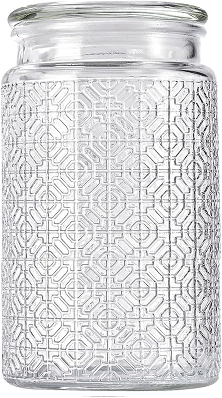 32oz Vintage Glass Jar With Lid, Glass Storage Containers, Airtight Kitchen Storage Containers For Sugar, Coffee, Tea, Spice, Flour, Candy Cookie, Pasta, Cereal, Cute Decorative Jars