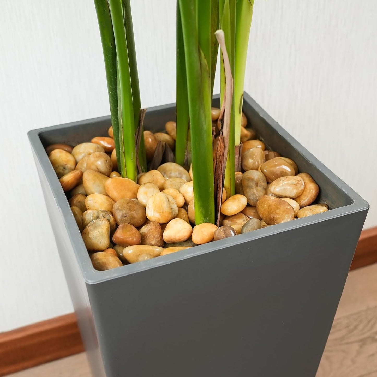 12 LBS River Rocks, StoneCreek, Decorative Garden Stones for Plant Landscaping, Polished Gravel Filler Pebbles for Home Decoration, Vases, Succulents, Flower Beds and Fish Tanks (Pale Yellow, Medium)