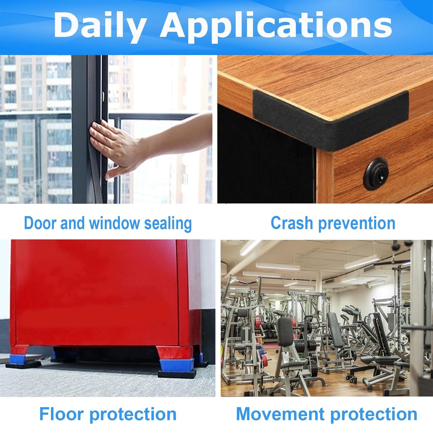 Adhesive Rubber Strips 1/8 (.125)" Thick X 4" Wide X 10'Long, Solid Rubber Strip with Adhesive for DIY Gaskets Crafts Pads Sealing Abrasion Supports Flooring Protection Warehouse