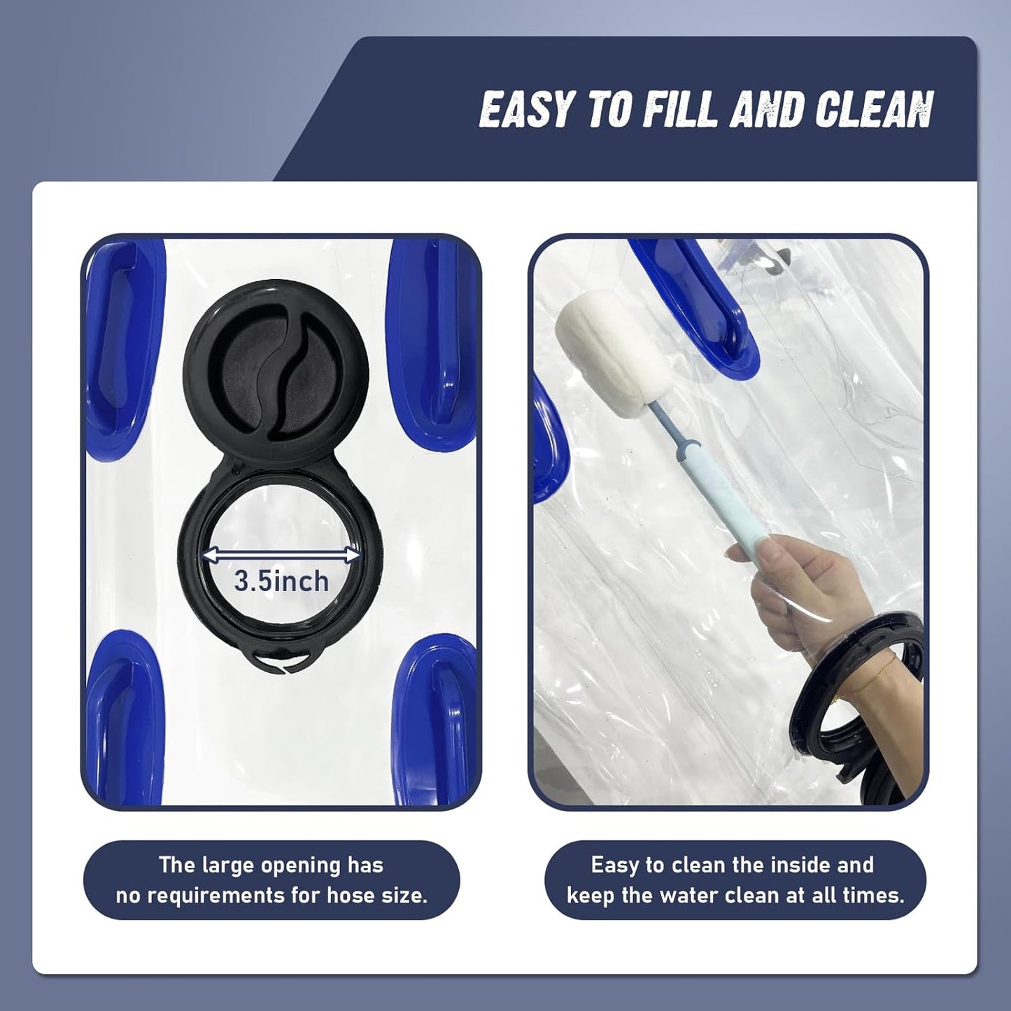 Water Storage Bladder, 100 Gallon Portable Water Tank, Transparent and Foldable with 4 Types of Interface Accessories, Suitable for Gardens, Emergency Situations, Camping, Etc.