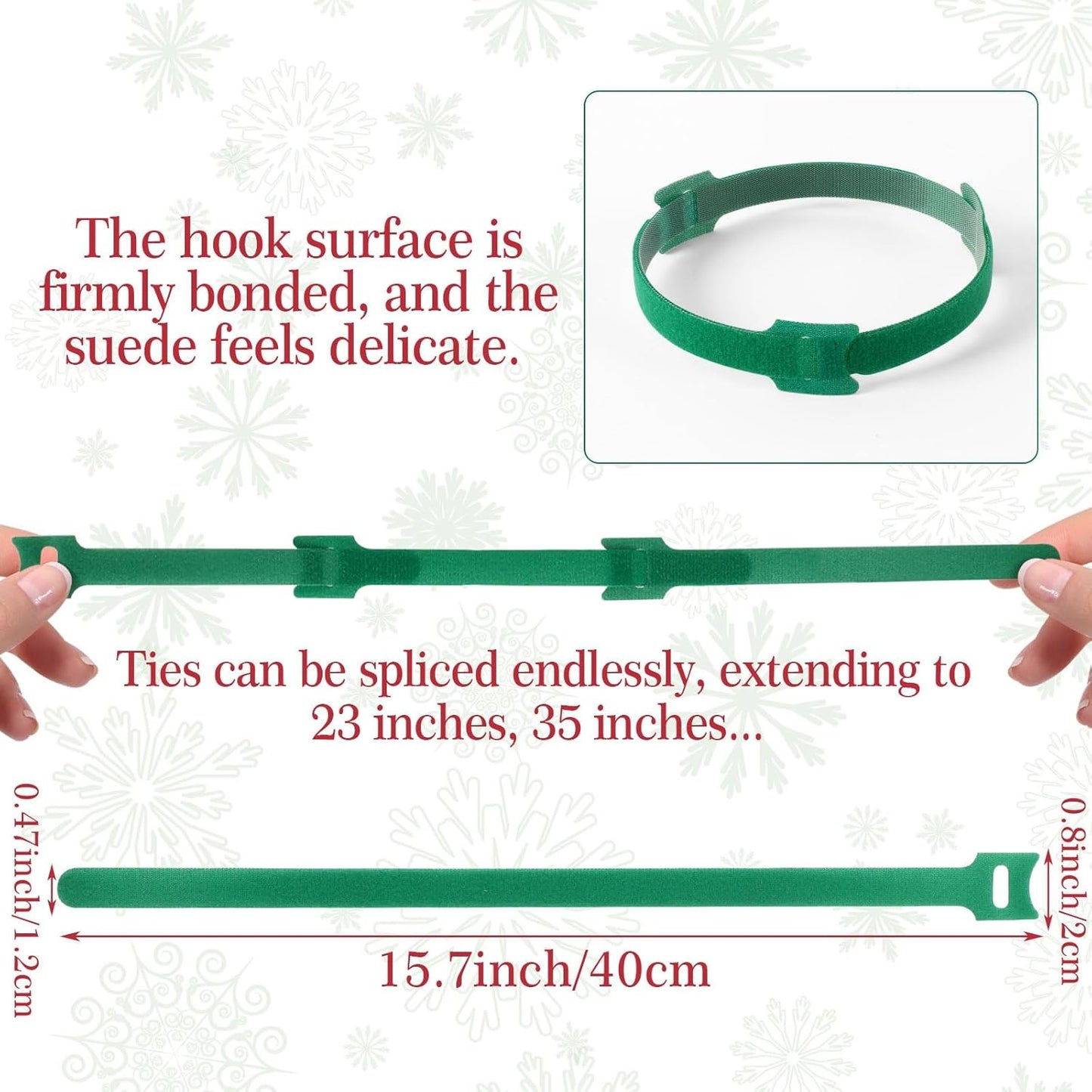 100 Pcs Christmas Garland Ties 15.75Inch Adjustable Holiday Garland Twist Ties for Holiday Halloween Tree Wreath Party Yard Wall Doorway Reusable Nylon Garden Cable Straps Decoration(Green)