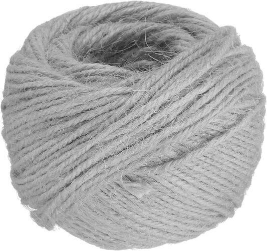 uxcell 164 Feet Natural Jute Twine String,2mm Thin Garden Twine Rope Colored Plant String Cord for DIY Art Crafts Gift Wrapping Decoration Packing Gardening Plant Hanger,Grey