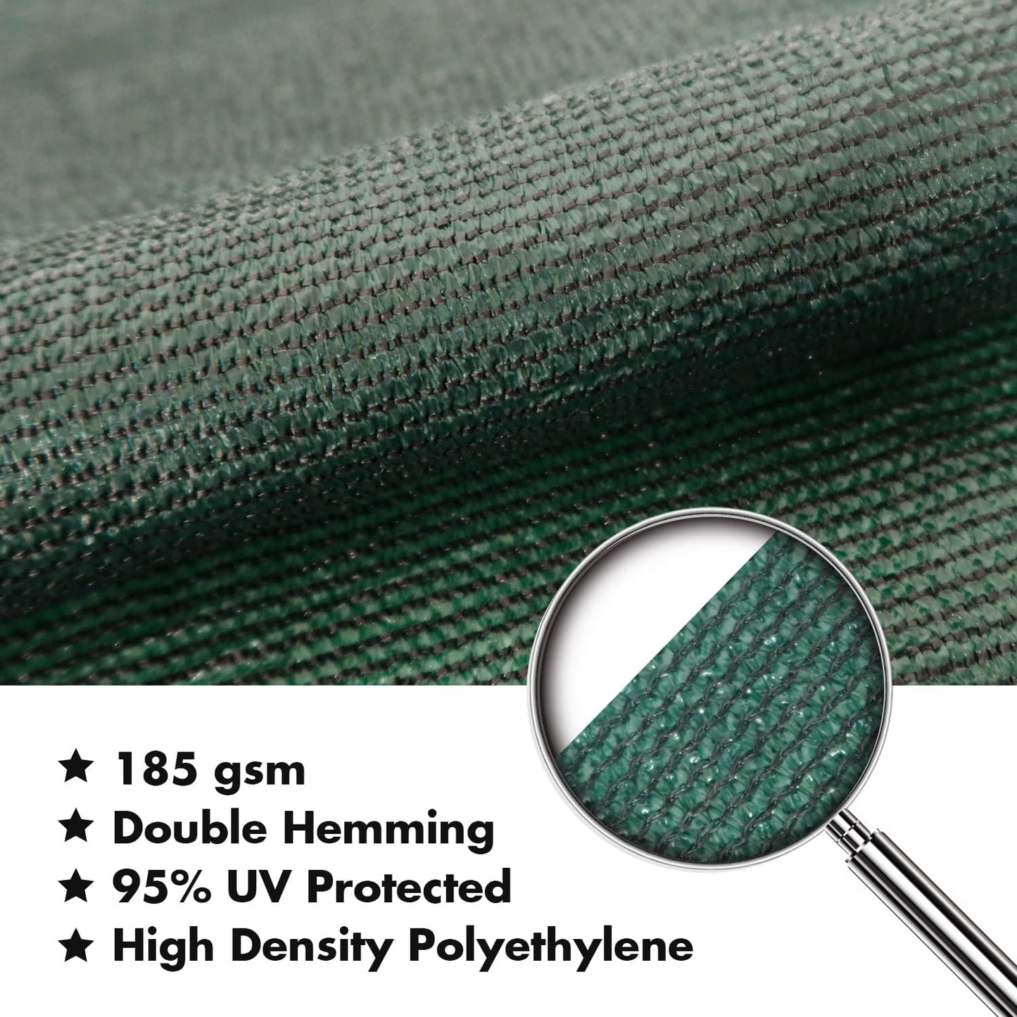 KANAGAWA 14'X22' Dark Green Custom Size Sun Shade Sail Rectangle UV Block Canopy Cover for Patio Backyard Lawn Garden Outdoor (Customized Available)