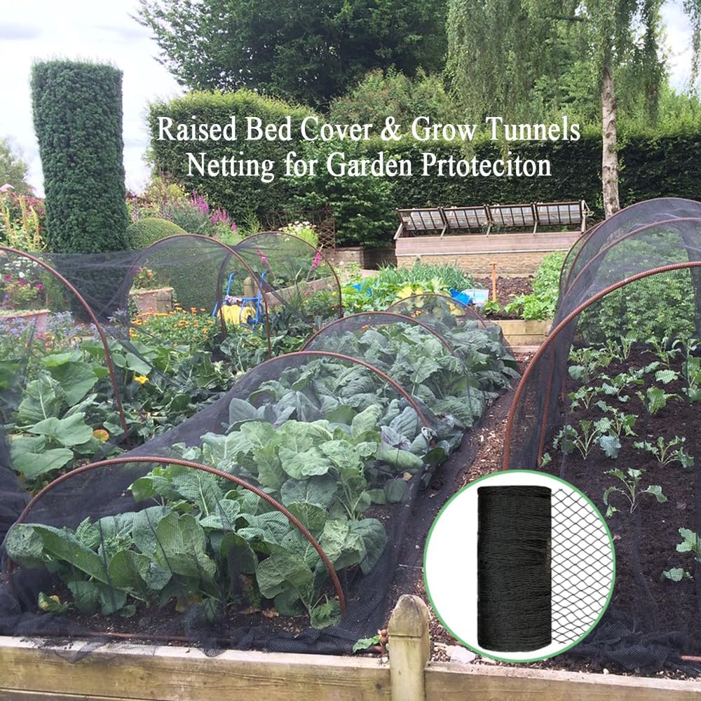 Bird Netting 15x20 Ft, 1/2In Mesh Heavy Duty Garden Netting Pest Barrier for Plants, Fruit Trees, Vegetables, Extra Strong Woven Mesh Netting, Animal Fencing Against Birds, Deer, Poultry