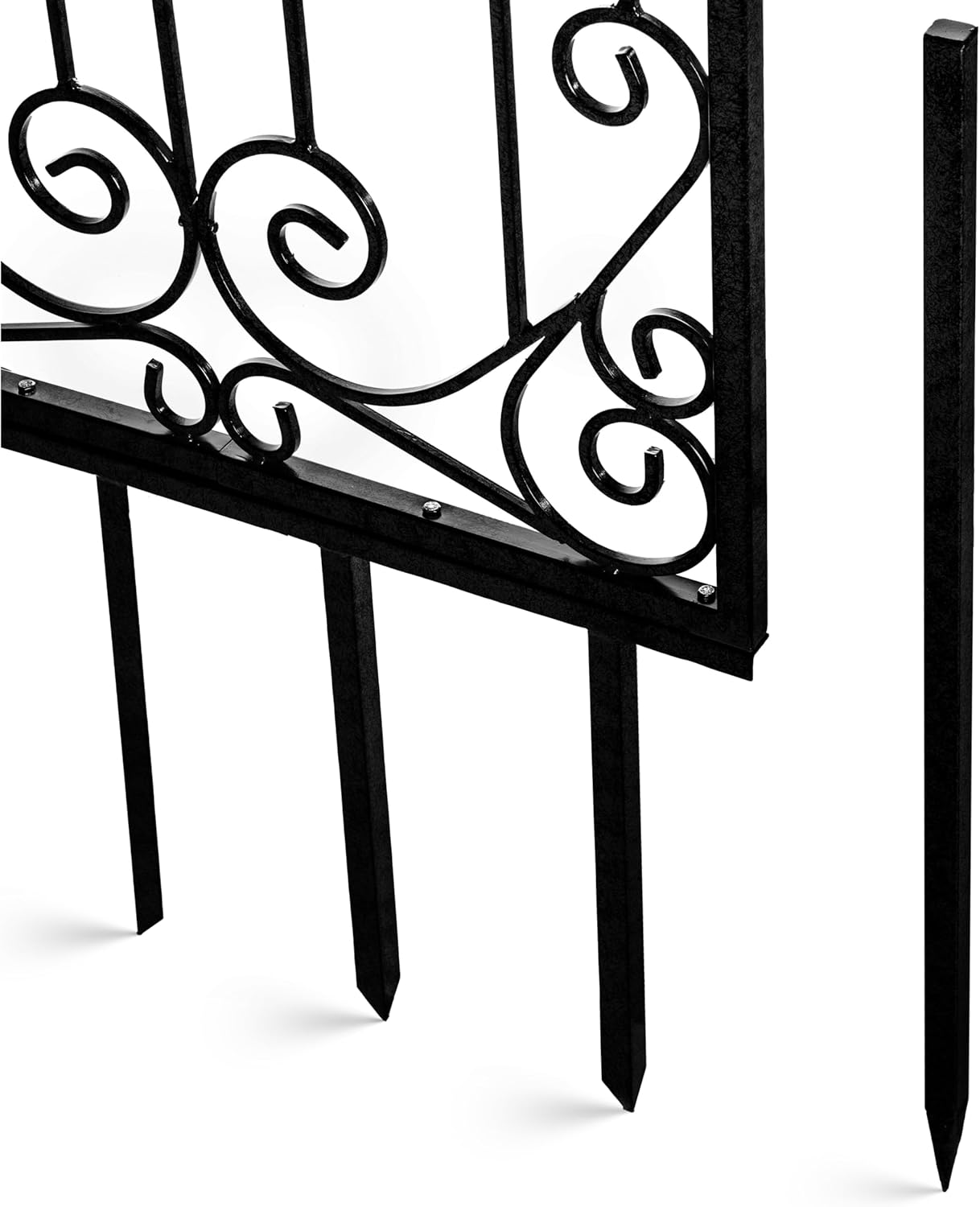 H Potter Black Trellis Garden Large Wrought Iron Heavy Scroll Metal Decoration Weather Resistant Lawn Patio Screen (Regular Black)
