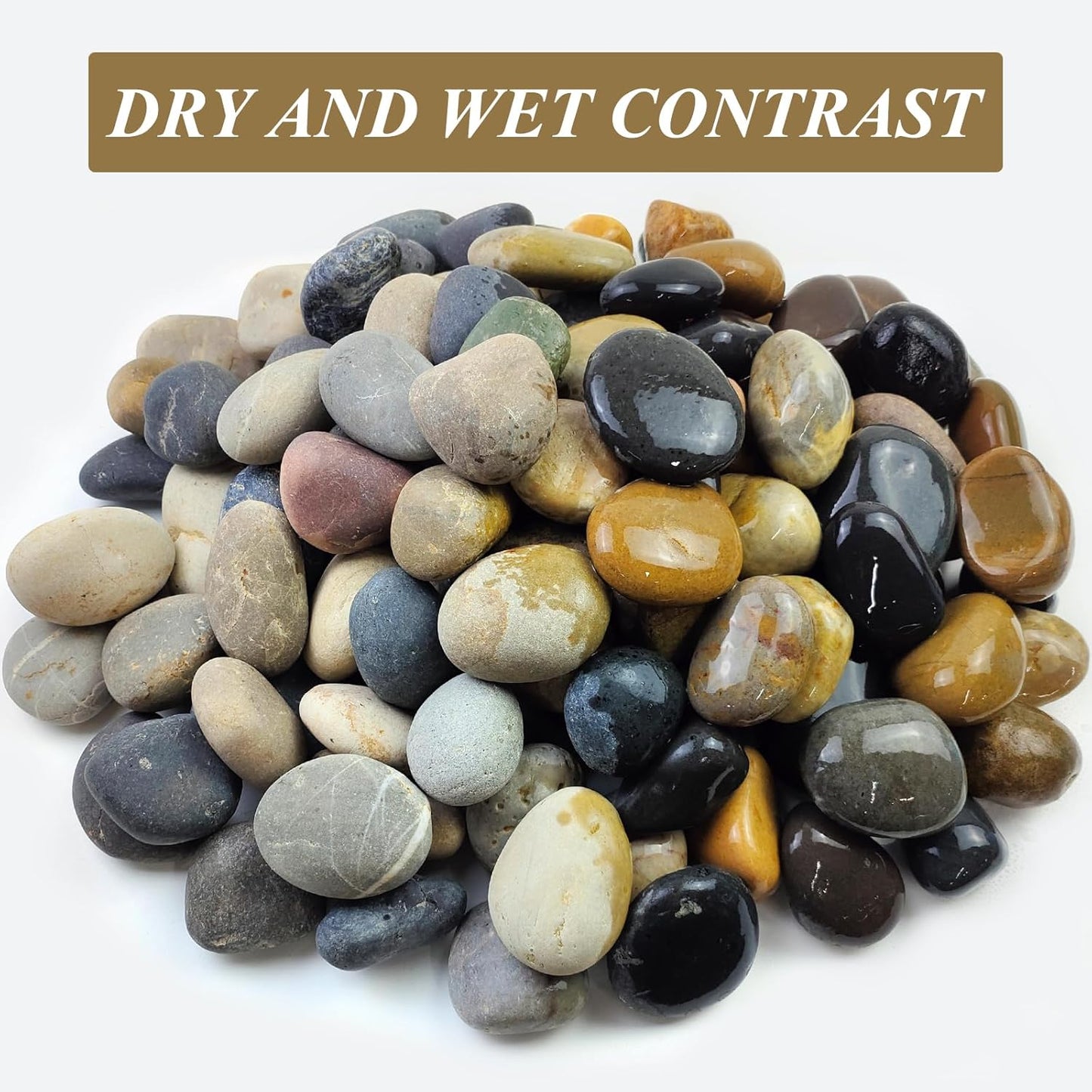 20 lbs Natural River Rocks Mexican Beach Pebbles, 2-3 Inch Decorative River Rocks for Landscaping Garden Paving Plant Rocks Crafting Walkways and Outdoor Decorative Stone