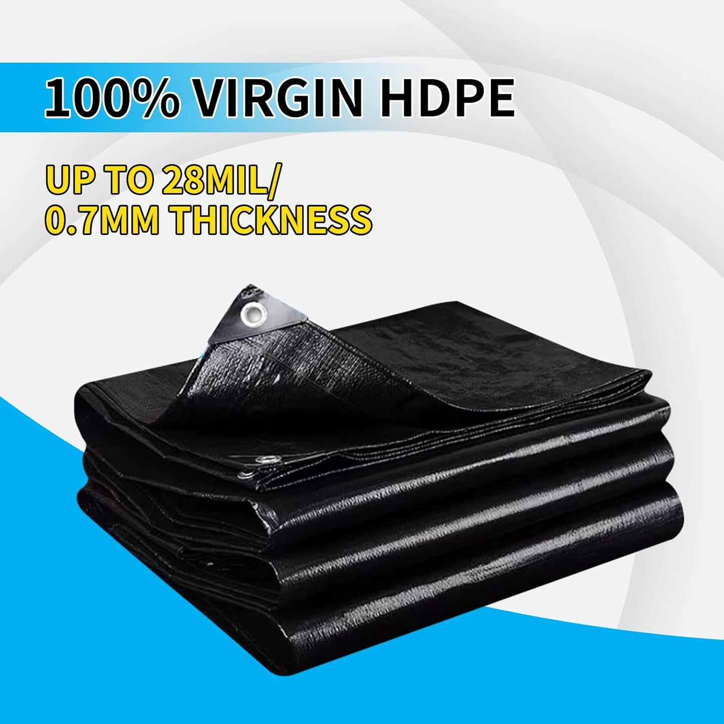 20X25FT Reinforced PE Pond Liner, 28Mil Thickness Pond Liners for Outdoor Ponds, Hemmed Edge with Buttonholes Liners for KOI/Fish, Duck Pond and Waterscape.