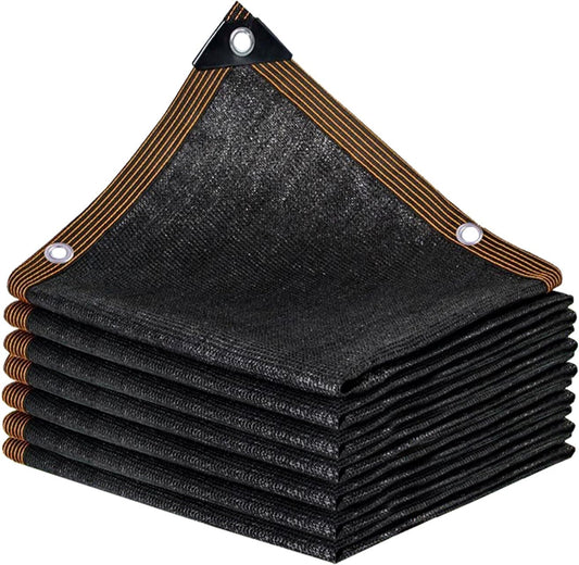 QLOFEI 60-70% Shade Cloth with Grommets, Sunblock Shade Sail Mesh Tarp for Plant Greenhouse, Easy to Hang Shade Cloth for Patio Kennel Chicken Coop Lawn Garden Shade Neting Cover, 10x14 FT