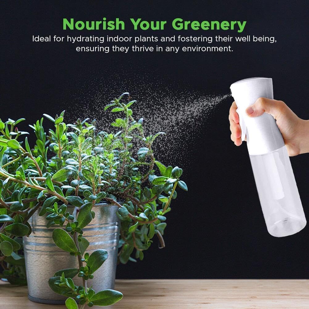 VIGOR PATH Continuous Spray Bottle with Ultra Fine Mist - Versatile Water Sprayer for Hair, Home Cleaning, Salons, Plants, Aromatherapy, and More - Empty Hair Spray Bottle (Clear - 5oz (2 Pack)