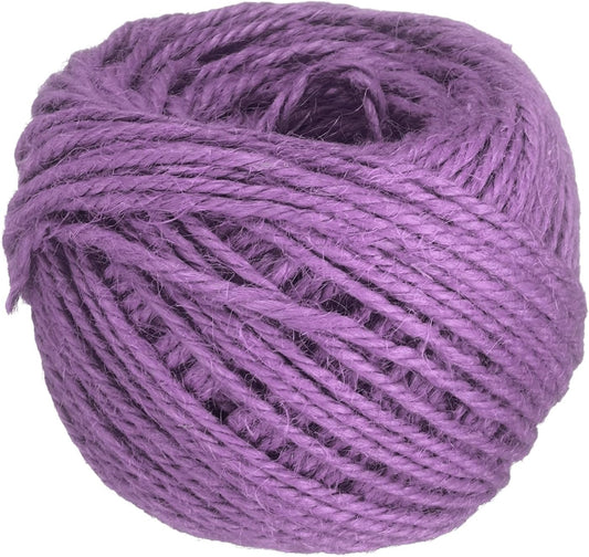 uxcell 164 Feet Natural Jute Twine String,3mm Thin Garden Twine Rope Colored Plant String Cord for DIY Art Crafts Gift Wrapping Decoration Packing Gardening Plant Hanger,Light Purple
