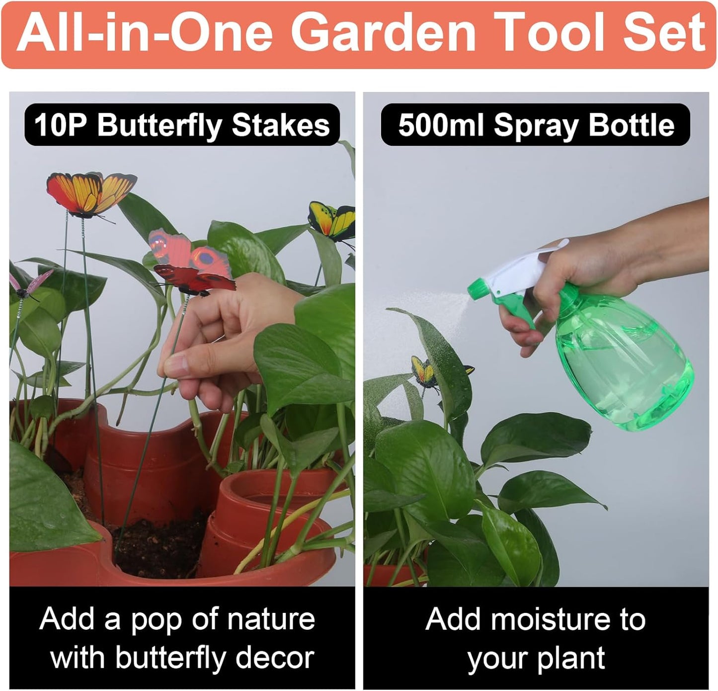 Vertical Planter, 7 Tier Stackable Strawberry Planter with Garden Tool Set, Movable Indoor/Outdoor Garden Herb Pot for Growing Vegetables and Succulents, Red