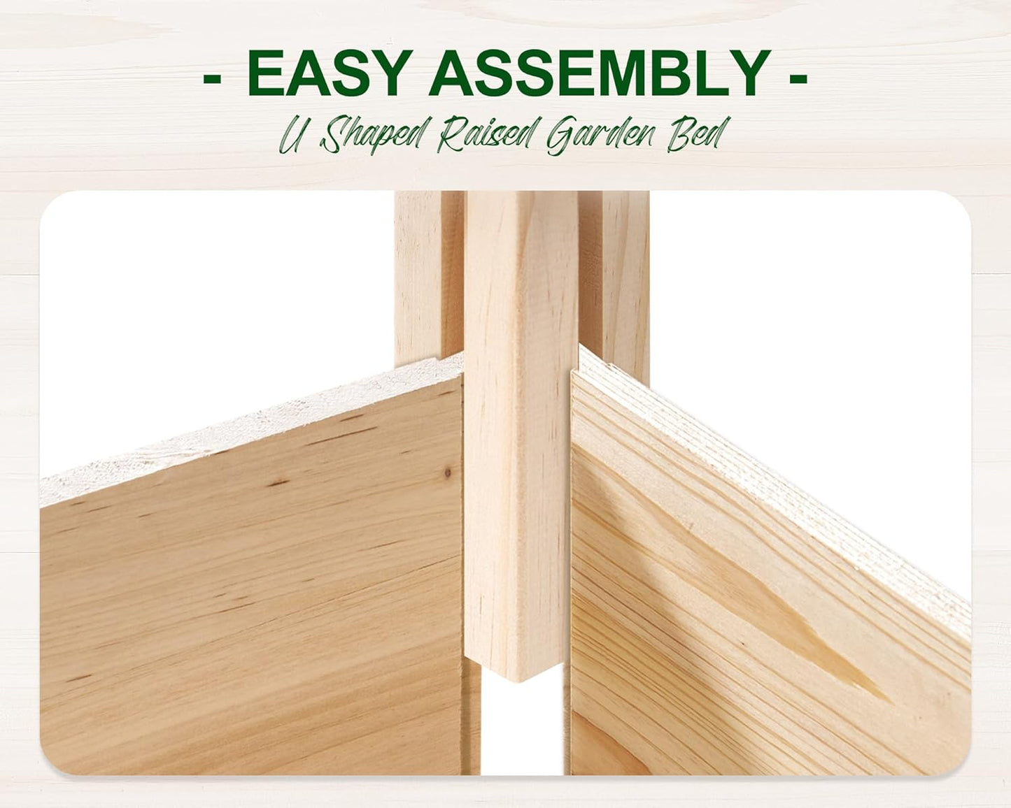 AMERLIFE U-Shaped Raised Garden Bed, 7.5Wx6Dx1.6H Free Combination Outdoor Wooden Raised Garden Bed Planter with 19.6" Depth Planter Box