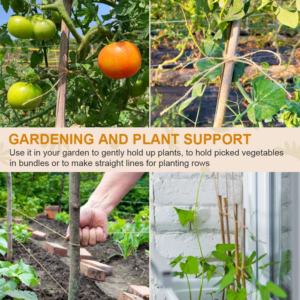 Tenn Well Natural Jute Twine, 1500 Feet 2mm Garden Twine, Brown Jute String for Arts and Crafts, Gardening, Gift Wrapping, Bundling, Recycling, Holiday Decorations