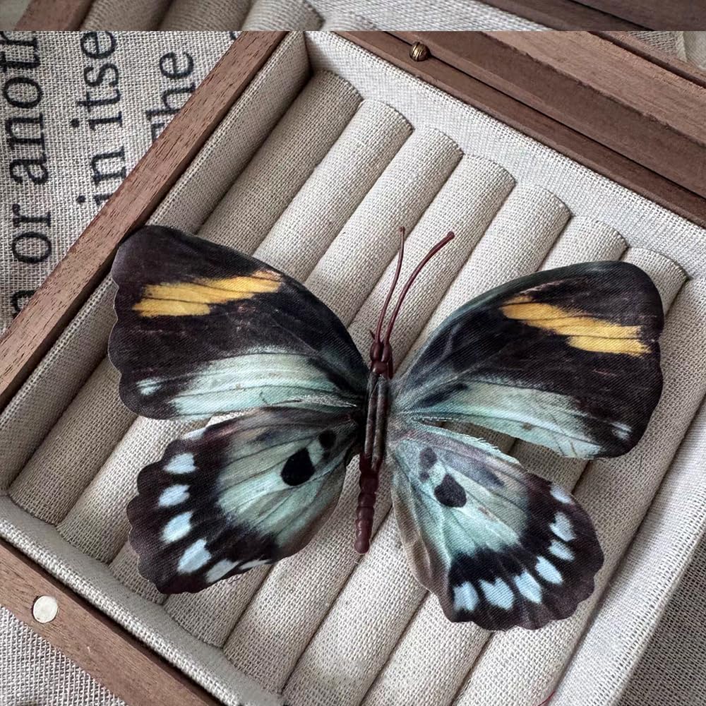 Artificial Butterfly, 3D Artificial Butterfly Clips,Silk Floral Butterflies, Suitable for Home Decoration, Flower Arrangement and Foil The Festive Atmosphere (8 Pcs)