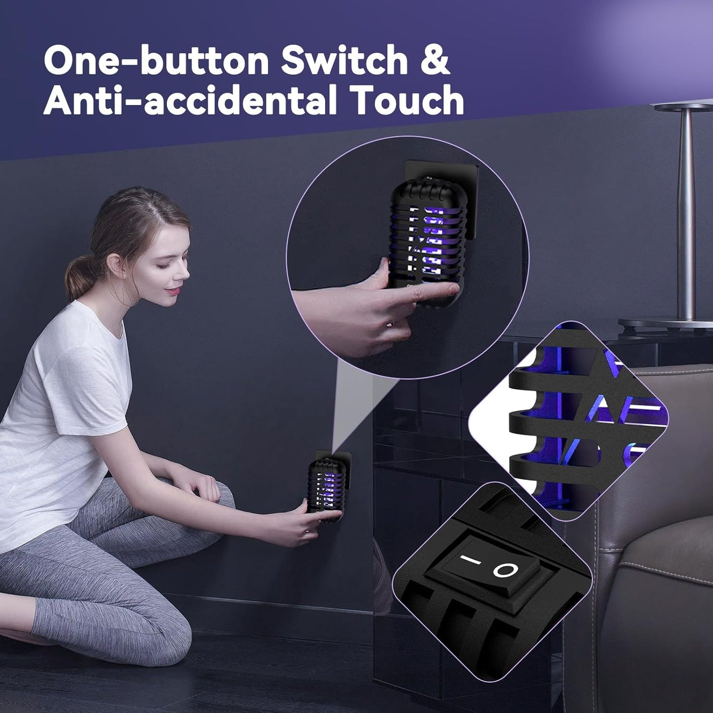 Bug Zapper Indoor Plug in, Fly Zapper Electronic 2 Pack Bug Zapper, Powerful Mosquito Zapper Insect Trap for Camping, Patio, Home, Kitchen