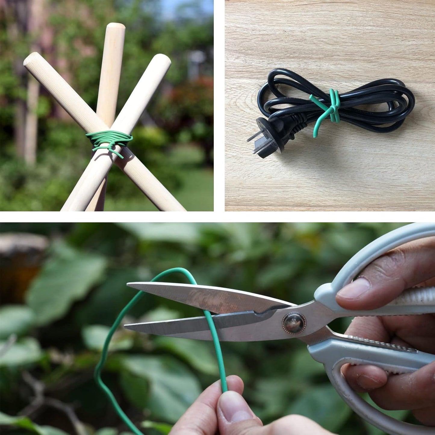 Green Soft Twist Tie Tomato Plant Tie TPR Garden Supply, for Supporting Plants and Home Organizing (65.6 feet/20 Meters)