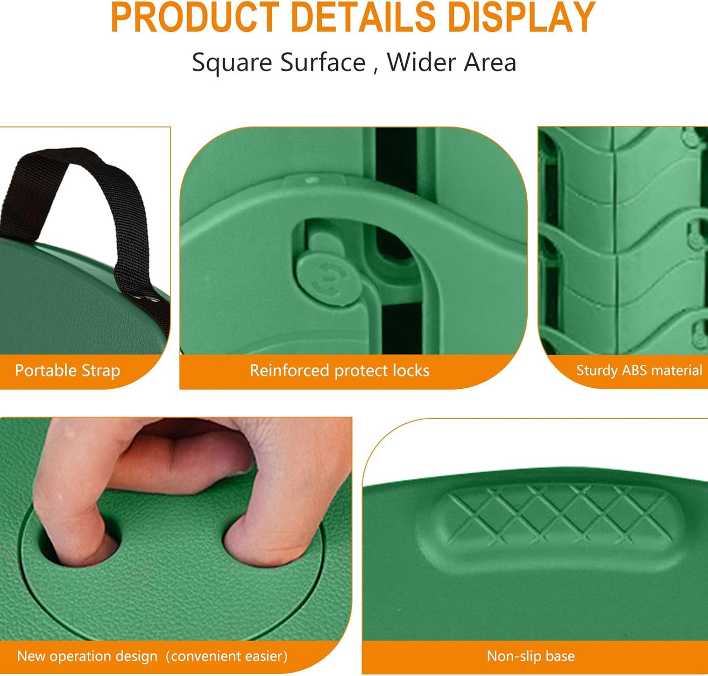 Collapsible Camping Stool Seat, Square Portable Telescopic Stool, Lightweight Sturdy Foldable Stool for Camp Fishing Picnic