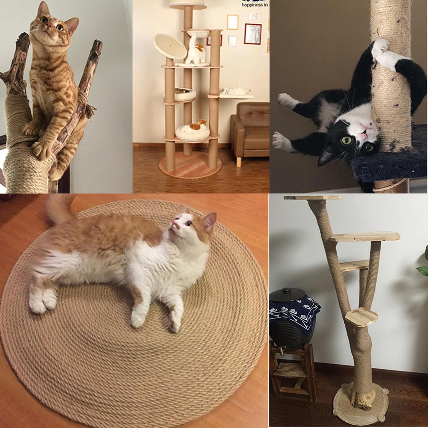 Jute Twine String 6mm x 328FT – Heavy Duty Natural Garden Twine for Crafts, Cat Scratching Posts, Packaging & DIY