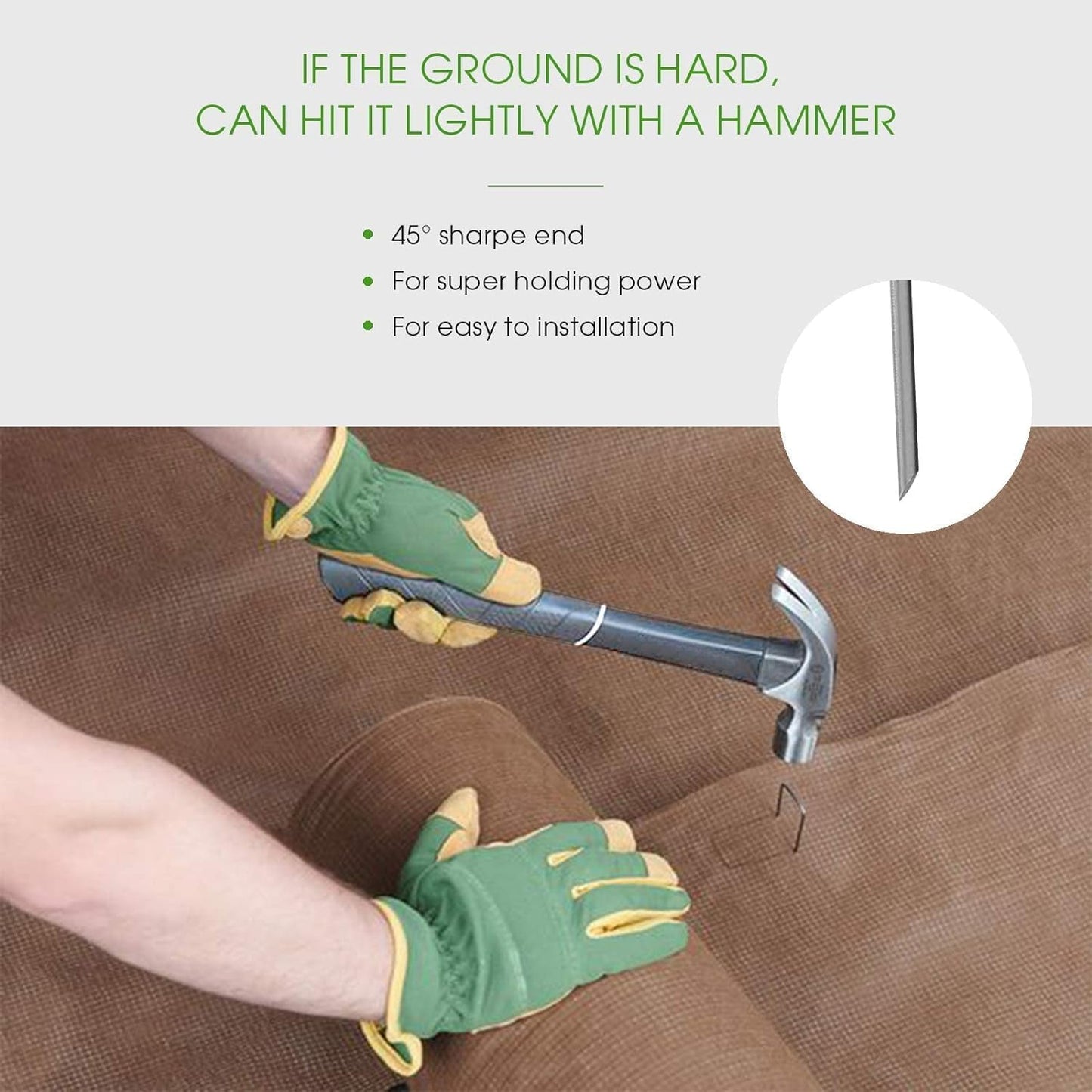 12 Inch Galvanized Garden Landscape Staples Stakes, 25 50 100 PCS Anti-Rust Garden Staples U-Shaped Landscape Pins for Secure Lawn Fabric (25, 12 Inch)