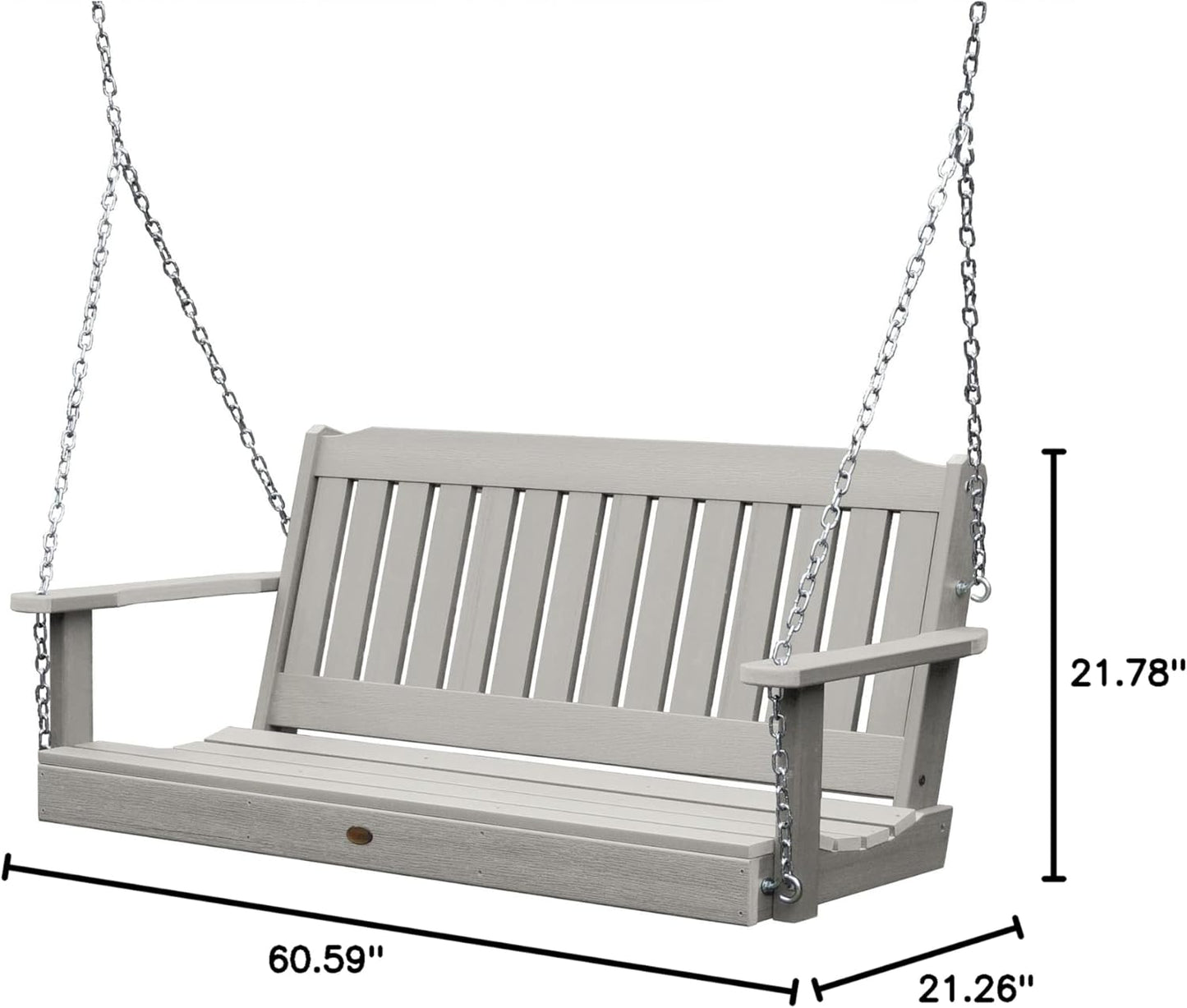 highwood Lehigh Porch Swing, 5 Feet, Harbor Gray