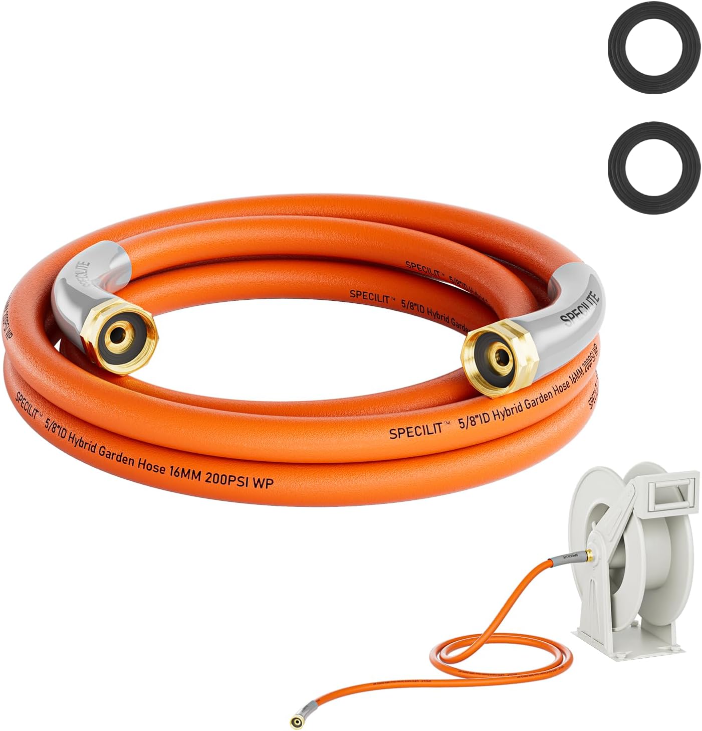 Garden Water Hose 5 ft x 5/8 in with Female to Female Connector, Small Leader Hose for Hose Reel, Heavy Duty, Flexible & Lightweight, Water Pipe, Outdoor Water Hose Extension Adapter