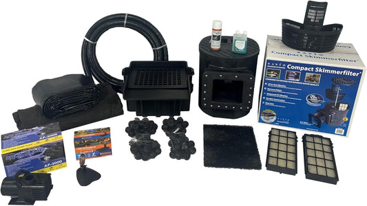 HALF OFF PONDS Savio Select 3,000 GPH Submersible Pump Pond Kit with 15' x 25' PVC Plastic Pond Liner for Water Garden & Koi Pond