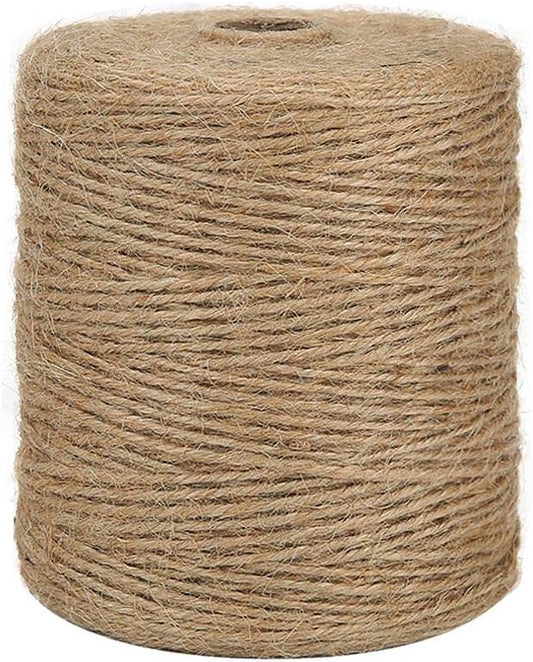Tenn Well Natural Jute Twine, 984 Feet 2mm Garden Twine, Brown Jute String for Arts and Crafts, Gardening, Gift Wrapping, Bundling, Recycling