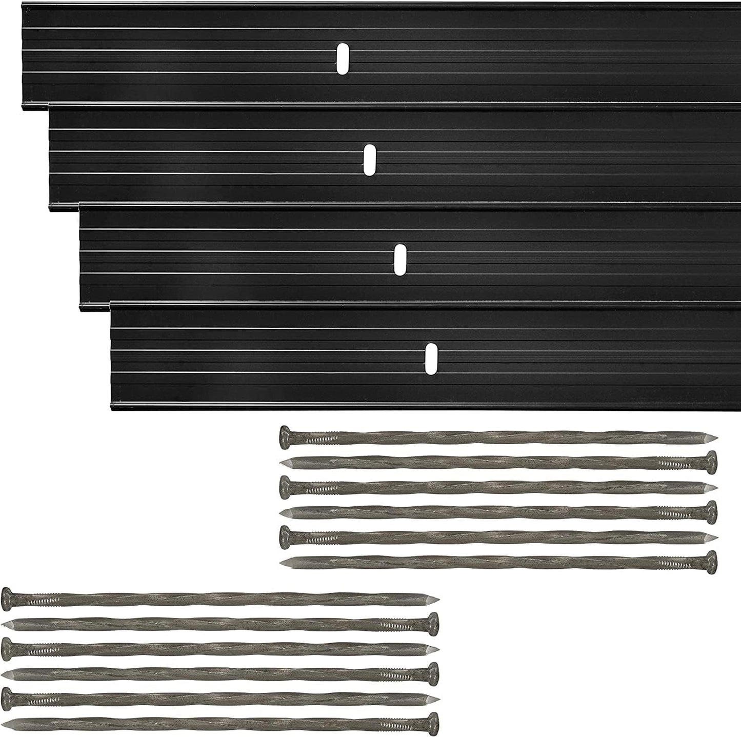 Dreamscape E-Z Edge Aluminum Landscape Edging - 8 Strips, 6ft Each (48ft Total), Black - Professional Quality Landscaping Border, Metal Divider for Lawn, Garden, Flowerbed…