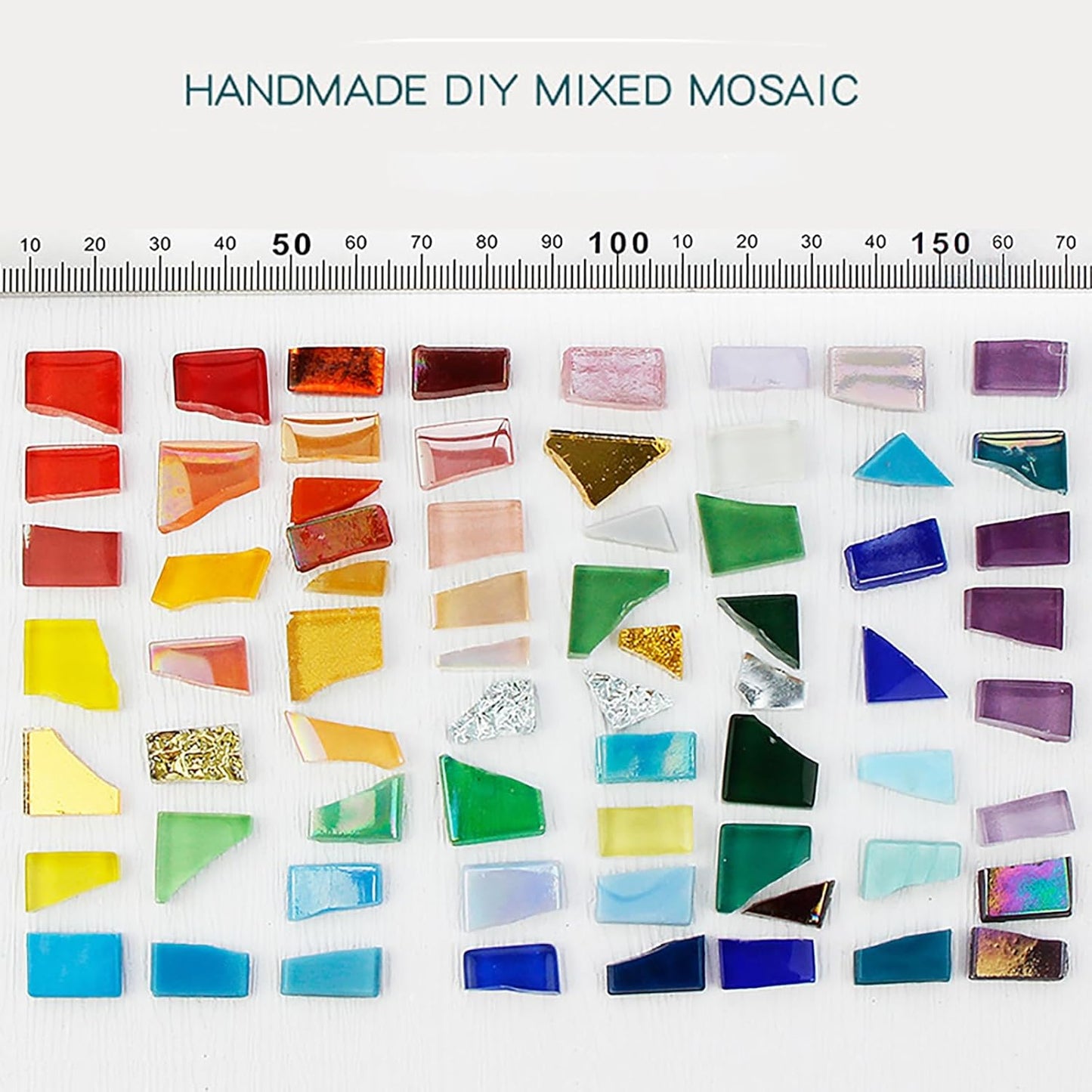 Black Mixed Irregular Mosaic Glass Mosaic Tiles Pieces, 300g Mosaic DIY Set Adult Mosaic Set, Mosaic Craft Supplies Mosaic Making Supplies