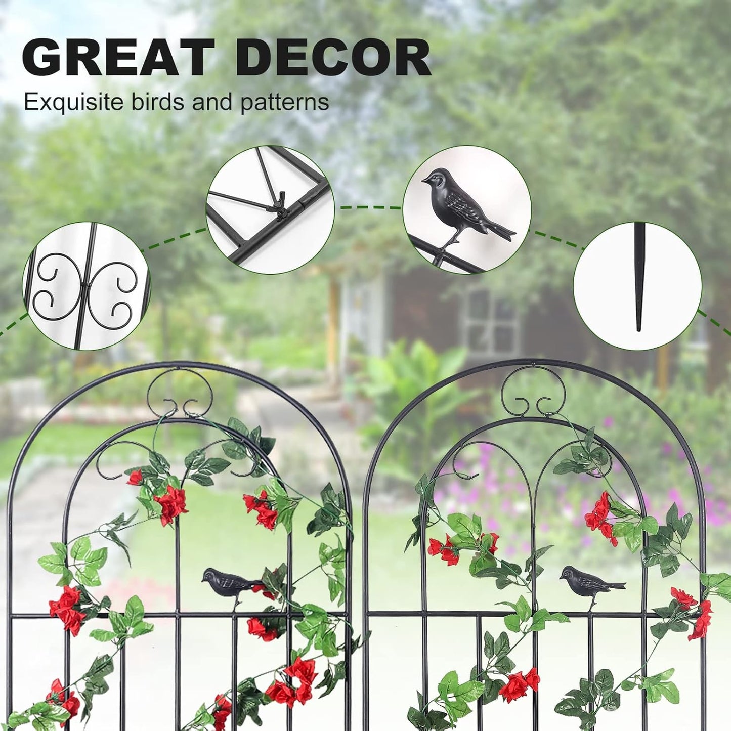 2 Pack 70.8" H x 19.7" W Metal Garden Trellis with Black Coating, Wire Lattice Grid Panel for Climbing Plants Outdoor Roses Vine Cucumbers Vegetables Flower Support