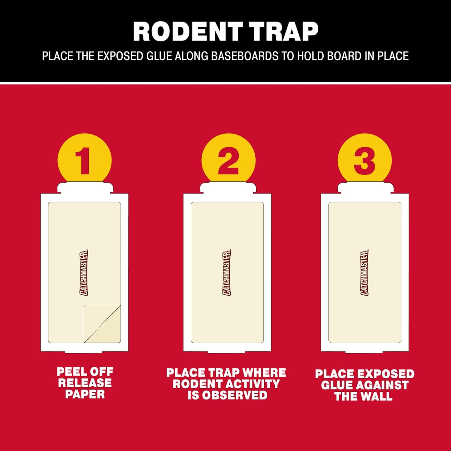 Catchmaster Mouse and Insect Glue Boards, 75-Pack Mouse Traps Indoor for Home, Sticky Pest Control Adhesive for Catching Bugs, Rats & Rodents, Bulk Glue Traps