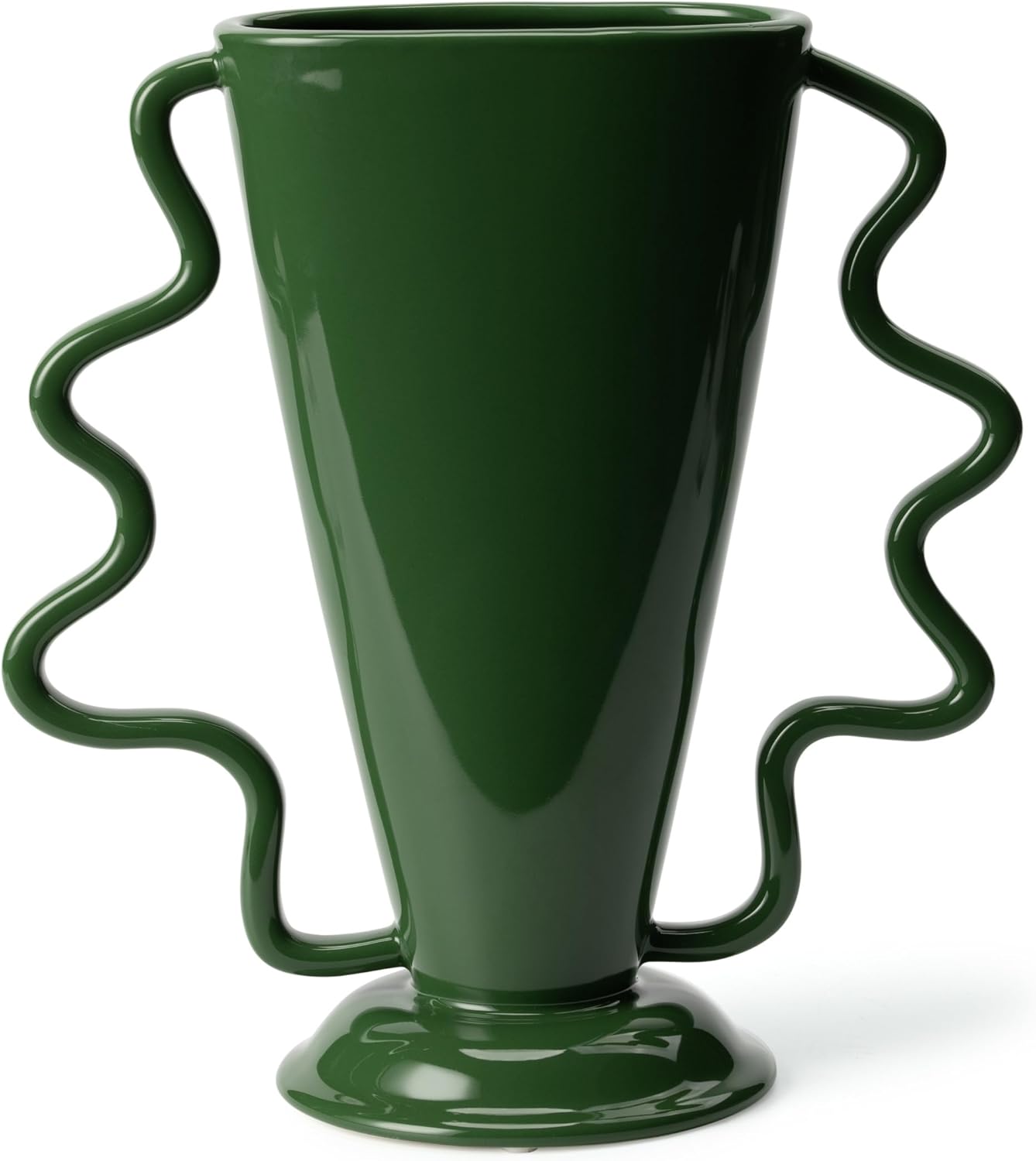 Wild Works Green Rotary Vase Medieval Flower Vessel Living Room Entrance Personalized Simple Wabi Sabi Decorative Ornament Ceramic Ornament