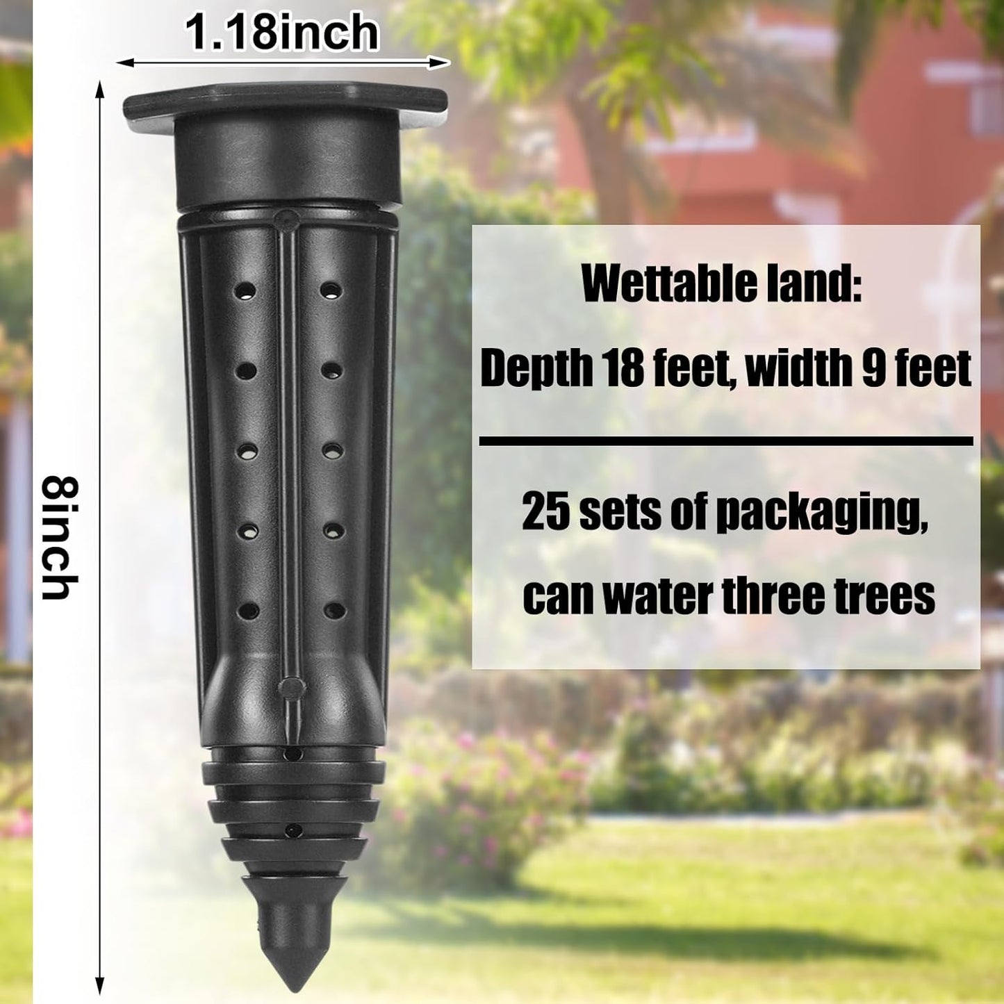 25 Pack Garden Watering Stake Large UV-Protected ABS Plastic Deep Root Irrigation Spike for Trees, Shrubs, Bushes, Shrubs, Flowers, Fruits, Vegetables, Potted Plants (8 Inch)