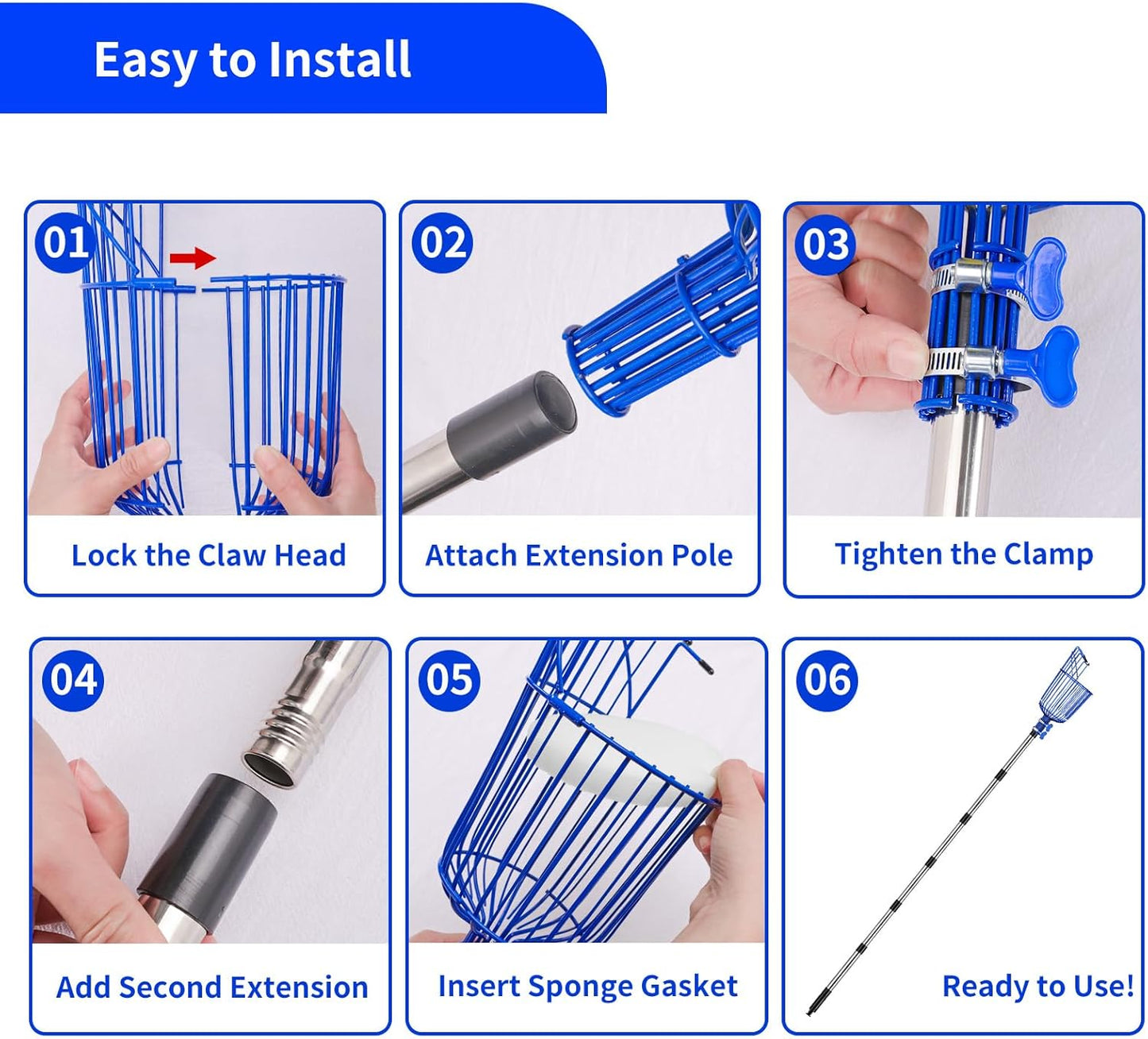Fruit Picker Pole with Basket Segmented Fruit Picker Pole Tool for Apple Avocado Cherry Lemon Mango Orange Peach Picking(40-100")