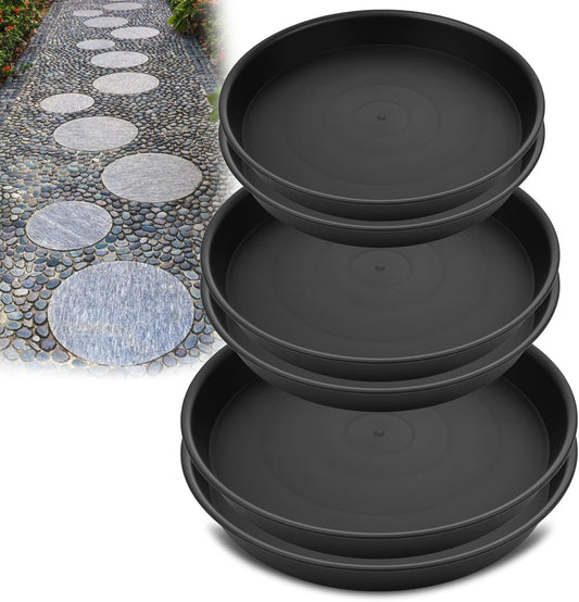 3 Size Round Stepping Stone Molds, 8.8''/10''/ 11.2'' Reusable Concrete Mold for Garden Stepping Stones Large Tray for Concrete and Stained Glass for Garden Walk Way