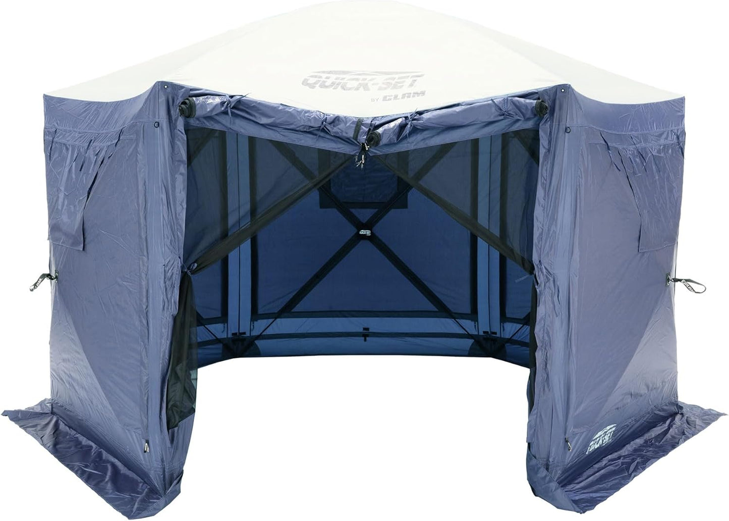 CLAM Pop Up Screen Tent, Outdoor Camping Gazebo Canopy, Pavilion, 12.5', Blue