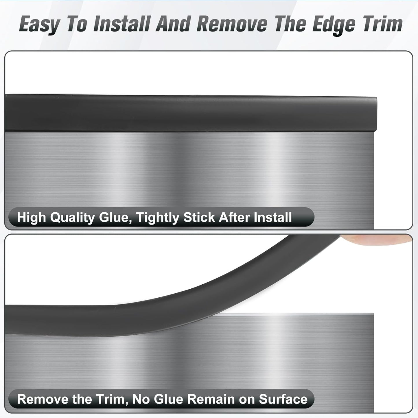 Rubber Edge Trim, Self Adhesive1/16" U Channel Edge Trim, Fit from 0 to 3/32", Sharp Edge Protector for Sheet Metal Parts, Car Doors, Length 100Ft, Black Color