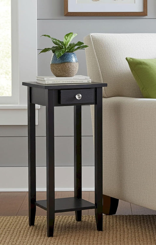 2-Tier Solid Acacia Plant Stand w/Drawer