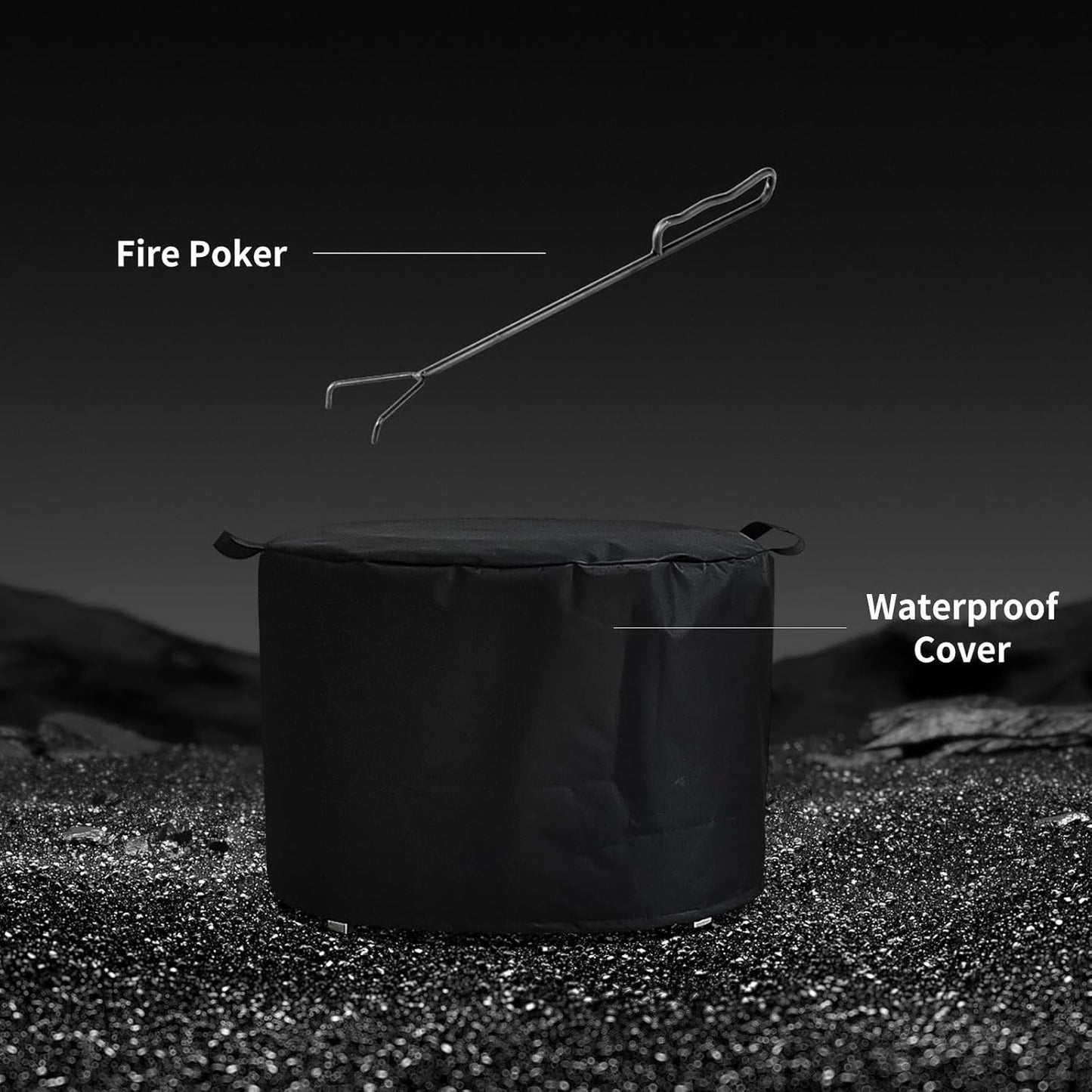 22 inch Smokeless Fire Pit with Waterproof Cover, Stainless Steel Outdoor Smokeless Firepit, Wood Burning Fire Pits for Camping, Bonfire,Low Smoke Firepit for Outside[Slivery]